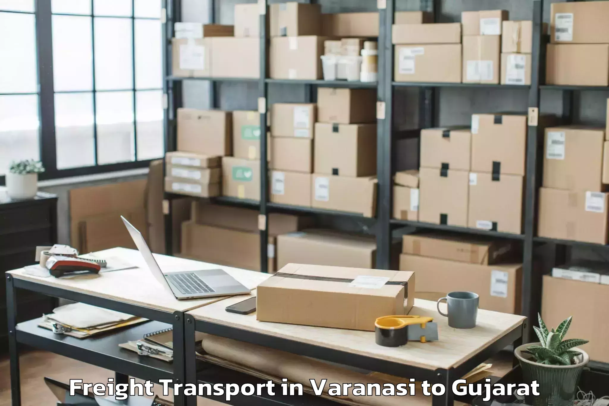 Comprehensive Varanasi to Keshod Airport Ixk Freight Transport